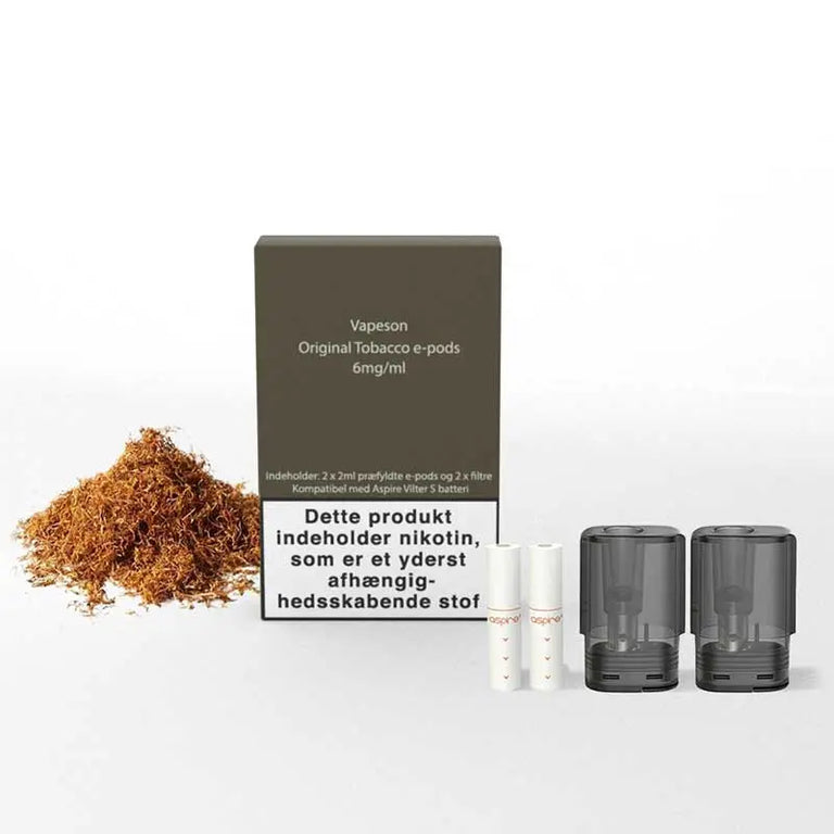 2 X 2ml Vapeson E-Pods Original Tobacco - 6mg/Ml